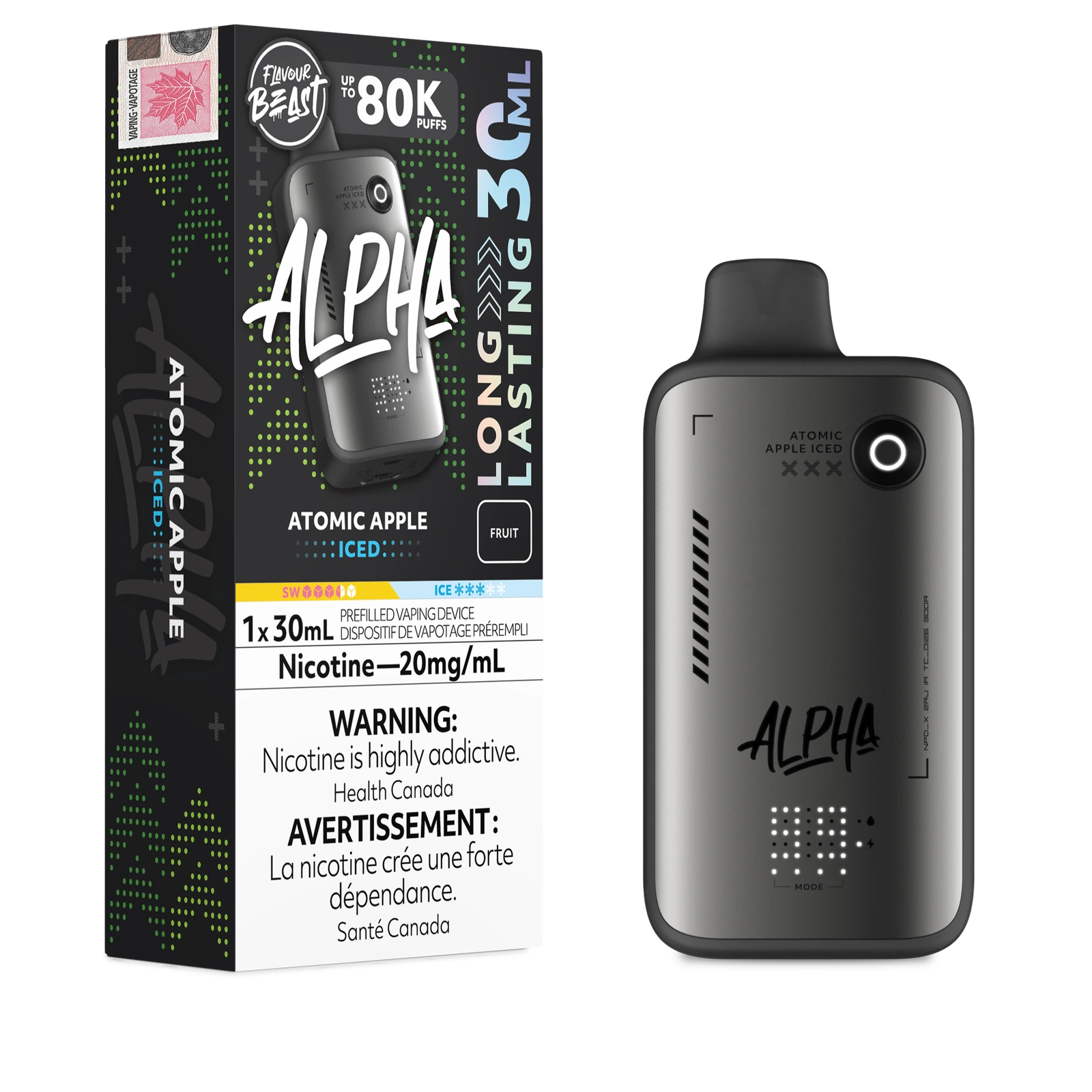 Flavour Beast ALPHA Disposable - 80K: Atomic Apple Iced