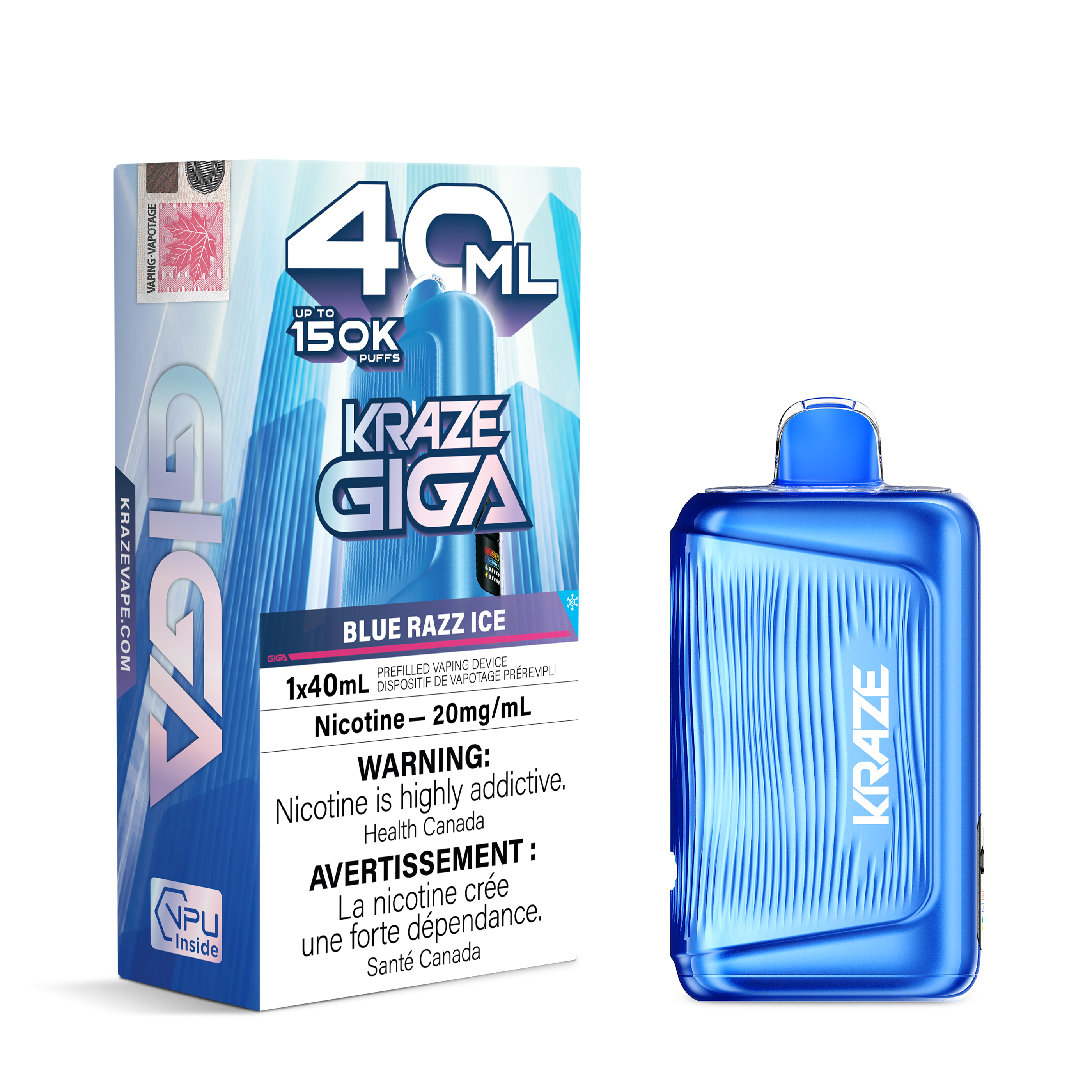 Kraze GIGA Disposable - 150K: Blue Razz Ice