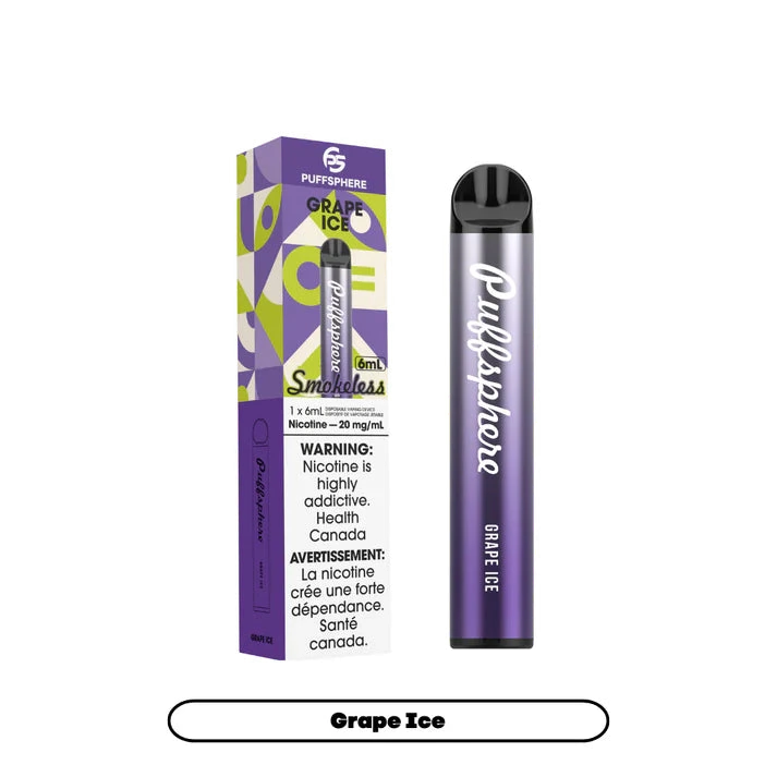 Puffsphere Smokeless Disposables 6ml: Grape Ice